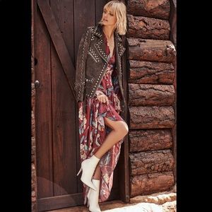 NWT Willow & Clay Print Maxi Dress Magenta